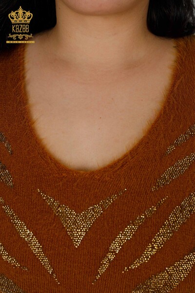 Оптовая Женский Трикотаж Свитер Ангорская Горчица - 16994 | KAZEE - 4