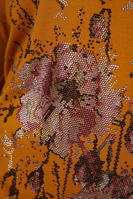 All'ingrosso Camicetta da donna - Motivo floreale - Pietra ricamata - 77965 | KAZEE
