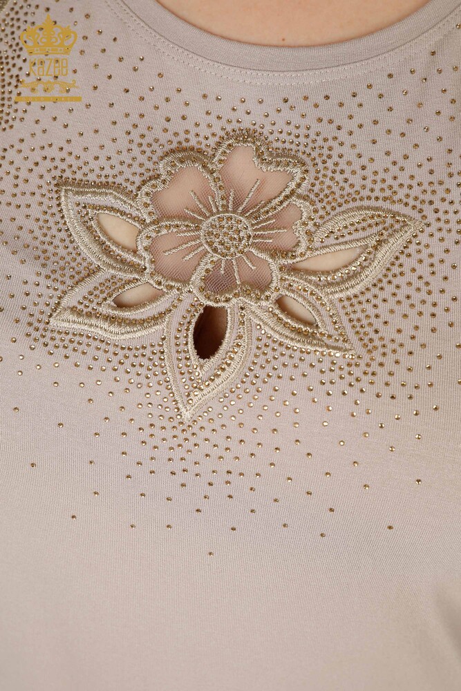 بلوزة نسائية - بنقشة زهور مينك - 78922 | kazee - 3