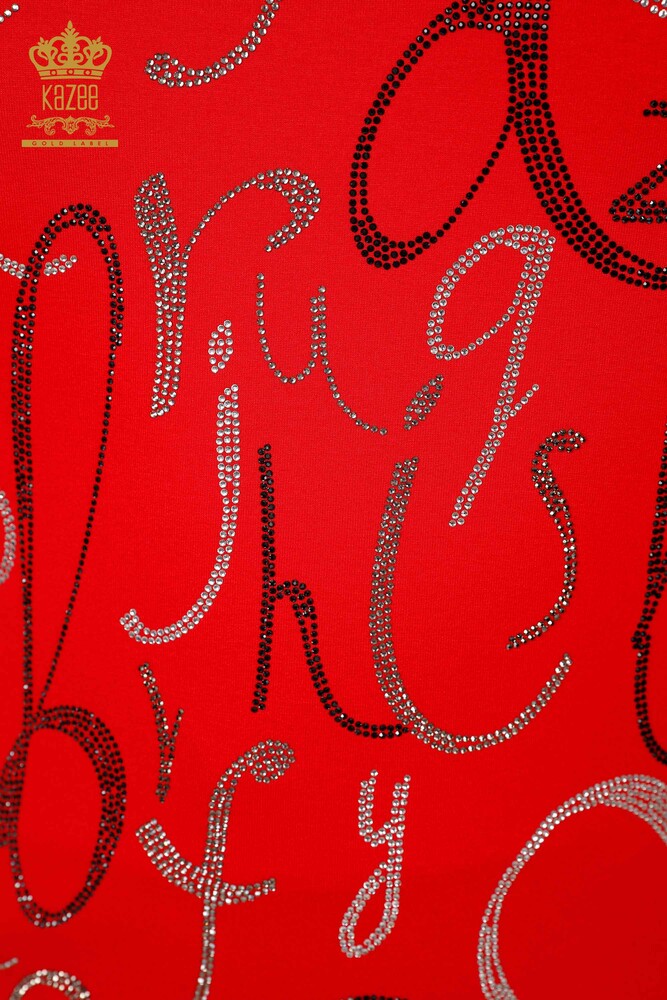 بلوزه حريمي جملة مفصل احمر - 78833 | كازي - 3