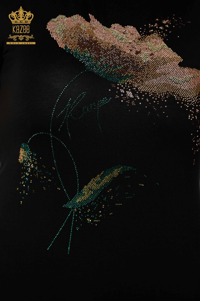 بلوزه حريمي - احجار ملونه مطرزه اسود - 78924 | كازي - 3
