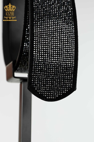 حزام نسائي بالجملة حجر مطرز باللون الرمادي - 500 | كازي - 3