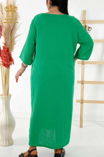 Venta al por mayor Vestido de Mujer - Dos Bolsillos - Verde - 20404 | kazee - Thumbnail