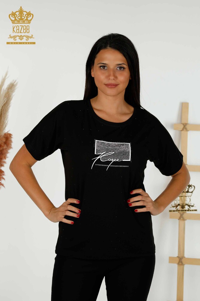 بلوزه حريمي - كريستال - مطرزه - اسود - 79389 | كازي - 1