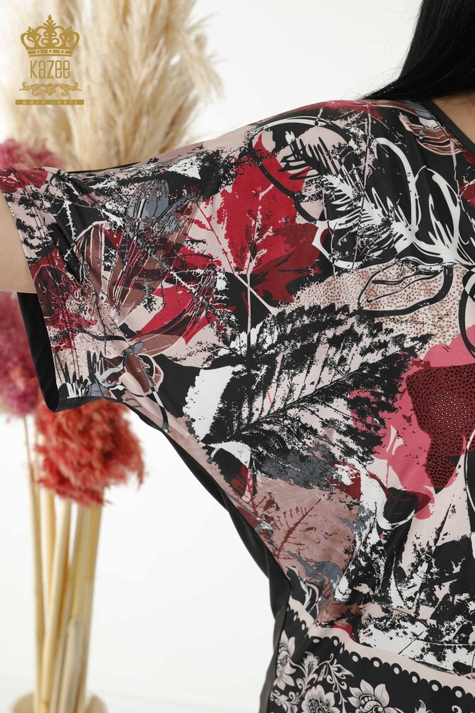 حريمي بالجملة - مطرز بالأحجار - أسود - 12060 | كازي - 6