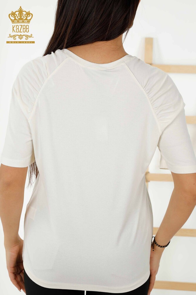 بلوزات حريمي بالجملة - أساسي - بيج فاتح - 79219 | كازي - 6