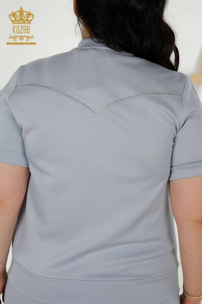 فريق رياضي نسائي بالجملة - بسحاب - مطرز بالحجر - أزرق - 20411 | كازي - 13