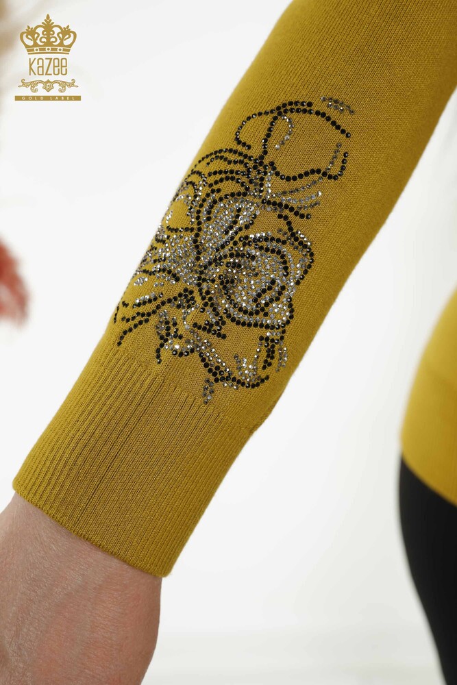 تريكو نسائي - بنمط مورد - زعفران - 30152 | كازي - 5