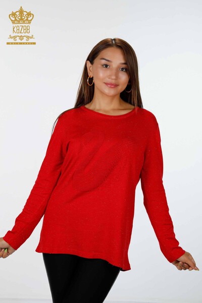 الجملة النسائية تريكو سوان منقوشة مطرزة بريق الانتقال - 15847 | كازي - 1