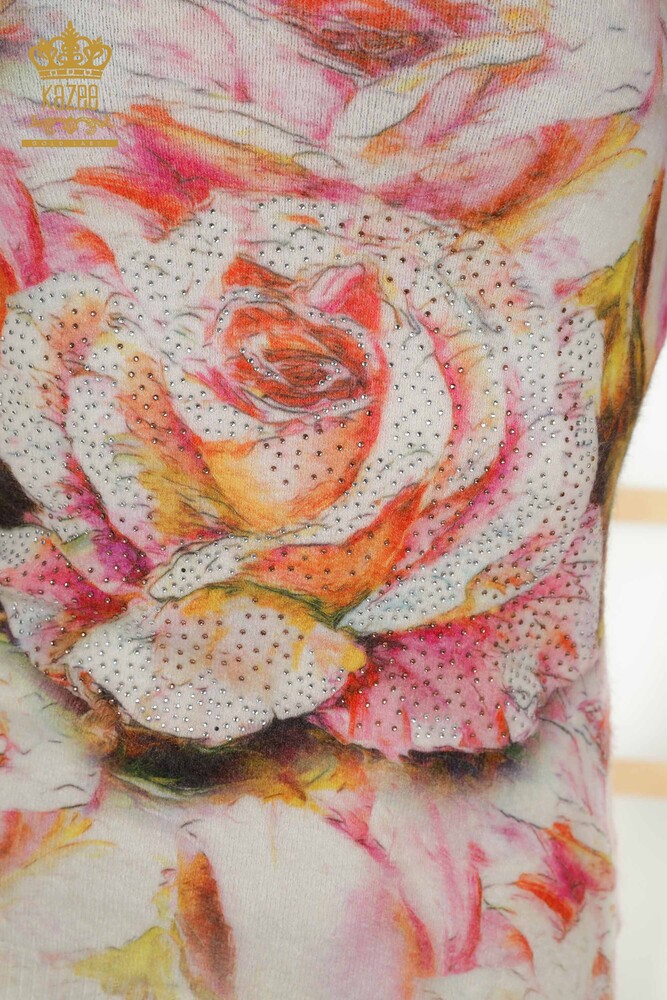 كنزة نسائية تريكو رقمية بنمط طباعة رقمي - 18425 | كازي - 4