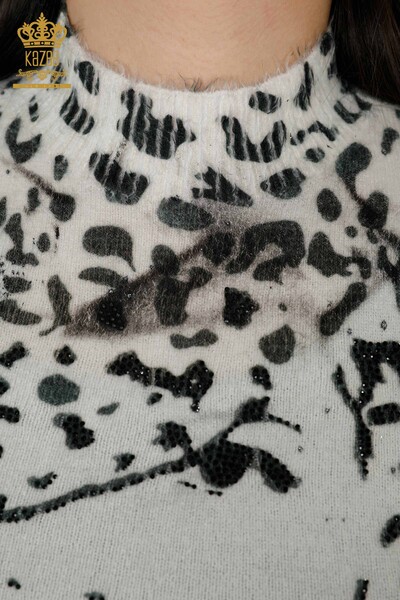 كنزة تريكو نسائية بالجملة بطباعة رقمية من Angora - 18996 | kazee - 4