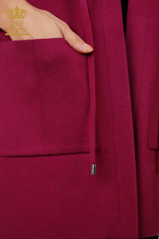 تريكو نسائي بالجملة جيب مفصل زهرة ملونة مطرزة - 16812 | كازي