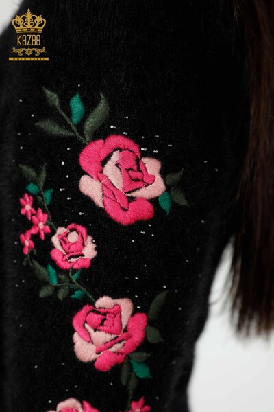 جاكيت تريكو نسائي برقبة دائرية أسود - 18916 | KAZEE - 4