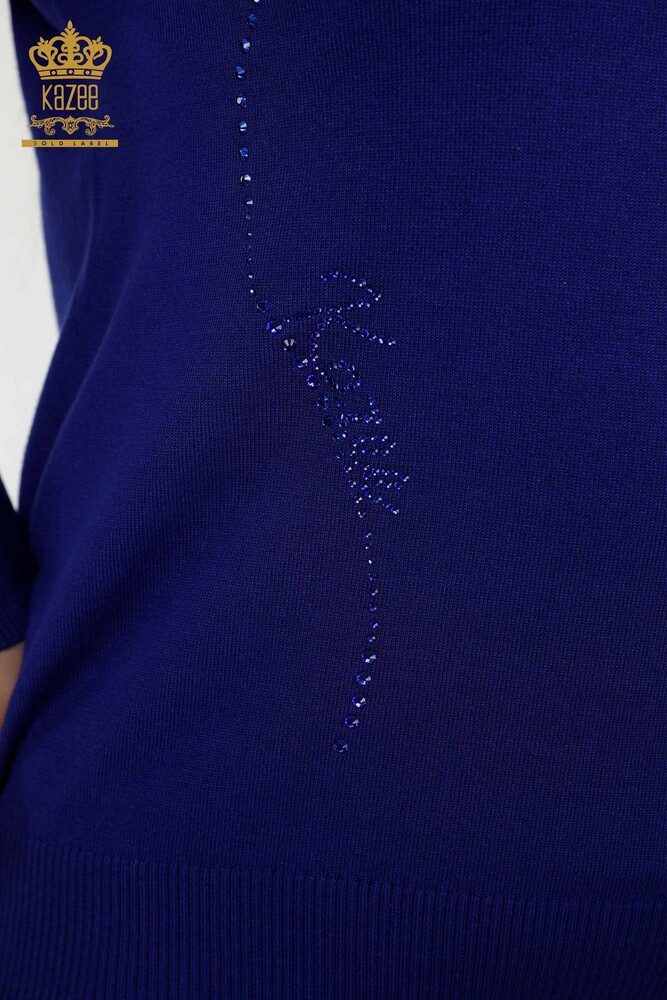 تريكو نسائي بالجملة - رقبة دائرية - ساكس - 30157 | كازي - 3