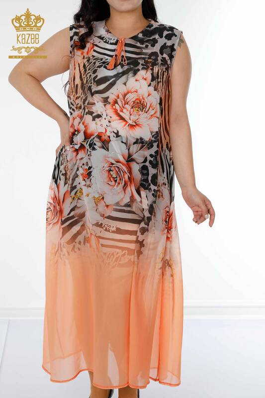 فستان الشاطئ النسائي بالجملة بنمط الأزهار - 7758 | كازي