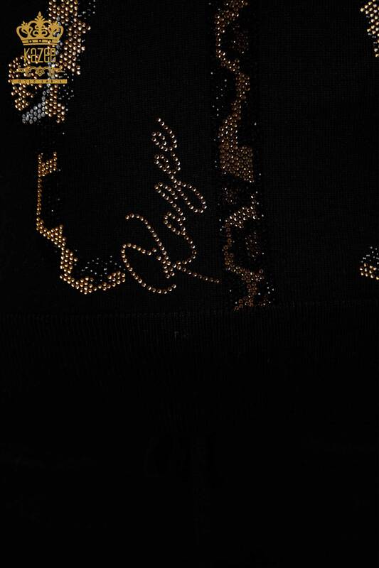 بدلة رياضية نسائية - بنمط جلد الفهد - أسود - 16521 | كازي