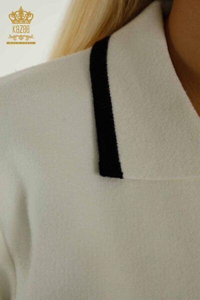 الجملة المرأة قطعتين بدلة زر مفصلة إكرو أسود - 30303 | كازي - Thumbnail