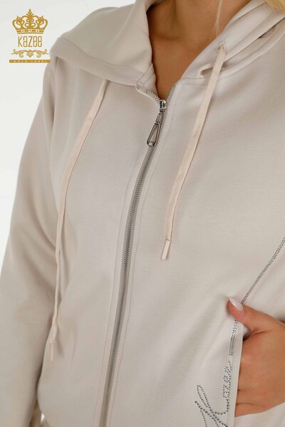 طقم رياضي نسائي بالجملة بسحاب حجري - 17550 | كازي - 5