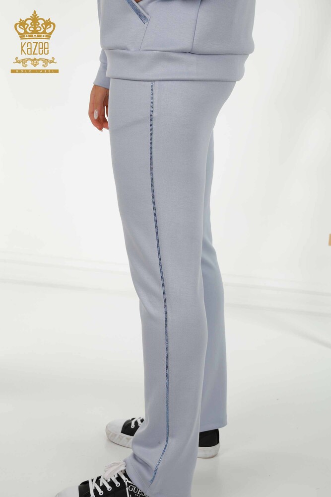 طقم رياضي نسائي بالجملة بسحاب أزرق - 20415 | كازي - 8