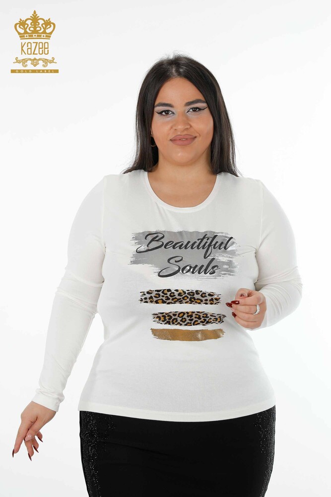 بلوزة نسائية - مزينة بنقشة جلد الفهد - 79012 | كازي - 1