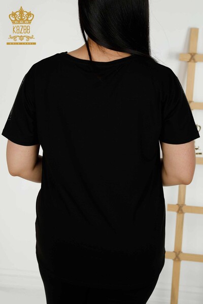 بلوزة حريمي بالجملة - تفاصيل اليعسوب - أسود - 79370 | كازي - 7