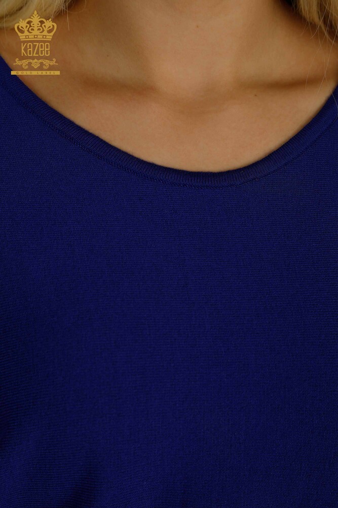 الجملة سترة تريكو نسائية مع ساكس تفاصيل تول - 15699 | كازي - 3