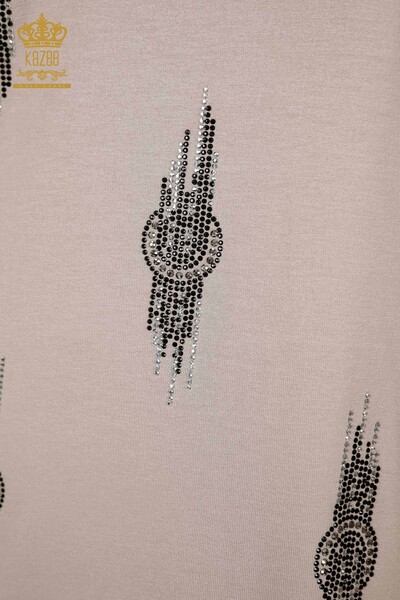 بلوزة حريمي منقوشة مينك - 79043 | كازي - 3