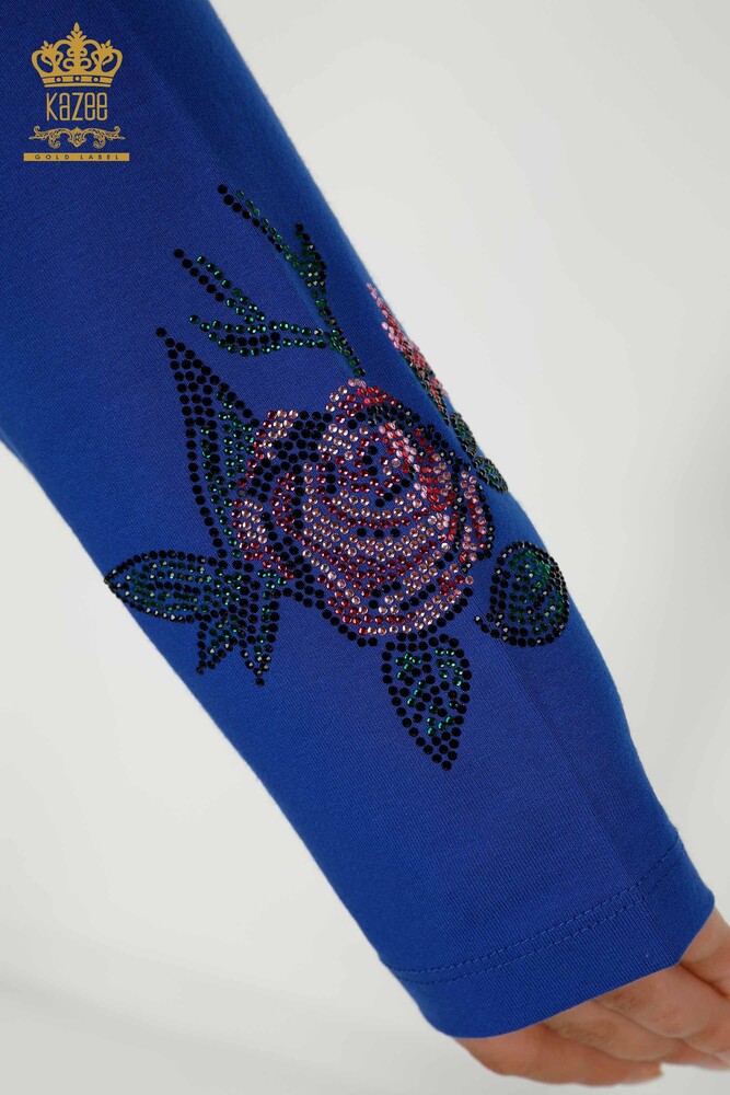 بلوزة نسائية بالجملة - مزينة بالزهور - ساكس - 79042 | كازي - 8