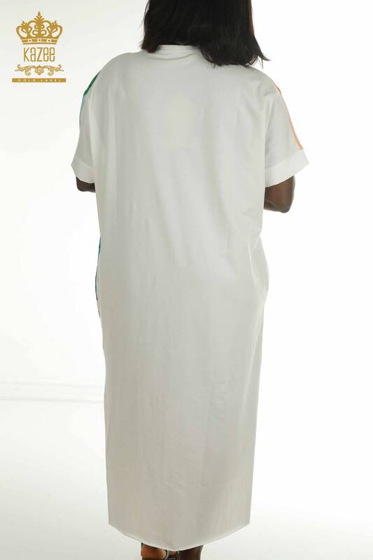 فستان نسائي بالجملة منقوش إكرو - 2402-231040 | اس اند ام