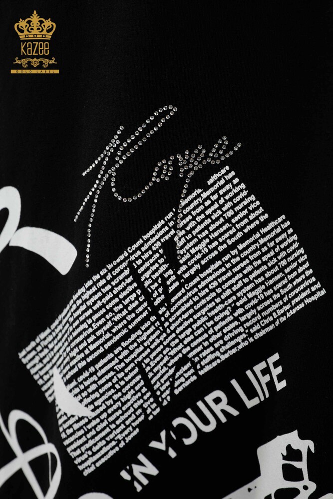 فستان نسائي - جلد مفصل - جيب - أسود - 20366 | كازي - 4