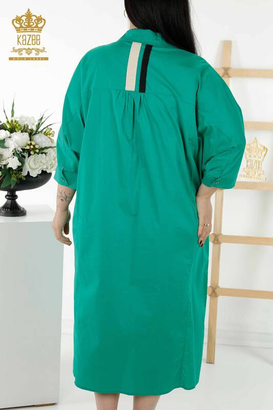 فستان نسائي - مخطط اللون - أخضر - 20380 | كازي