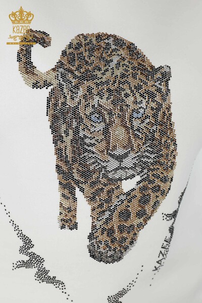 بدلة رياضية نسائية جملة بنمط النمر بيج فاتح - 17473 | كازي - 4