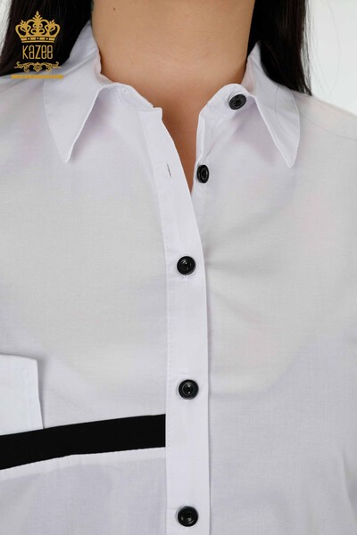 الجملة قميص نسائي - انتقال اللون - أبيض - 20308 | كازي - Thumbnail