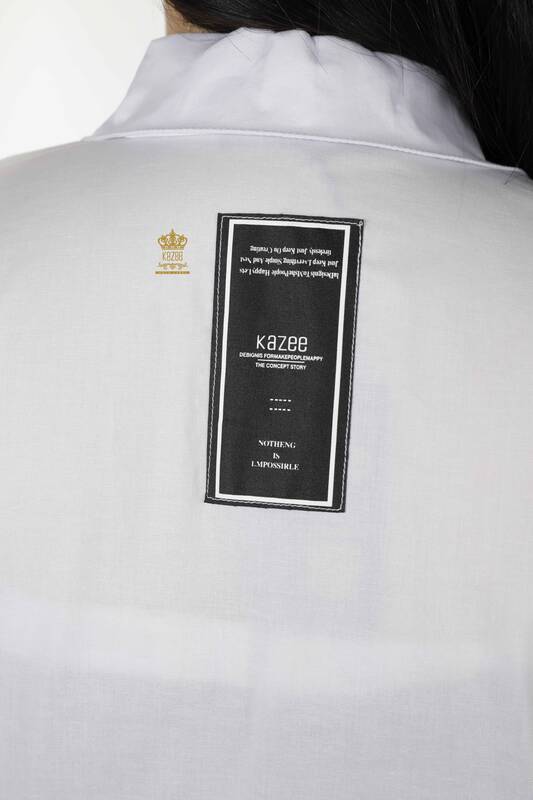 الجملة قميص نسائي - انتقال اللون - أبيض - 20308 | كازي