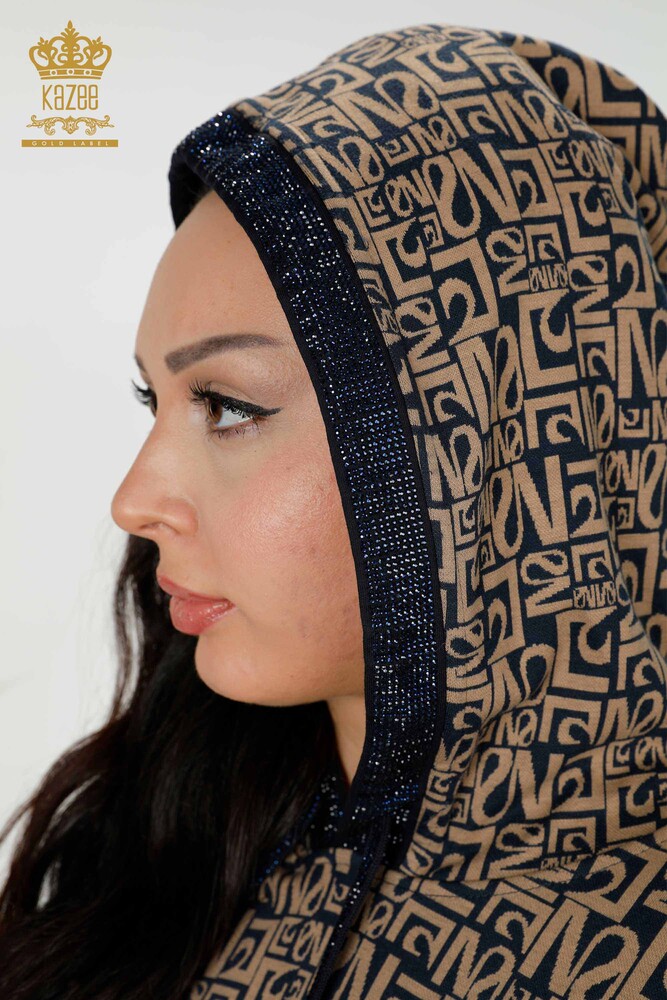 بدلة رياضية نسائية بالجملة بنمط مختلط أزرق كحلي مينك - 17445 | كازي - 9