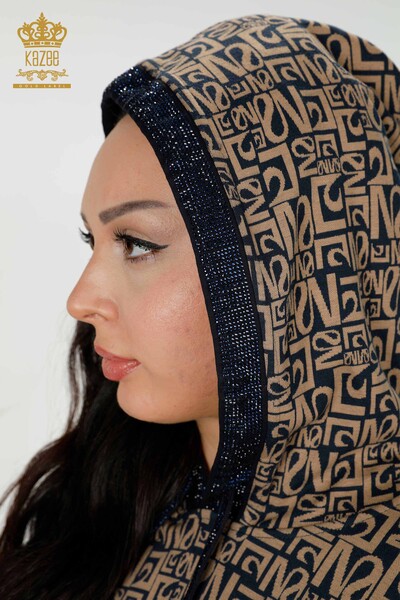 بدلة رياضية نسائية بالجملة بنمط مختلط أزرق كحلي مينك - 17445 | كازي - 9