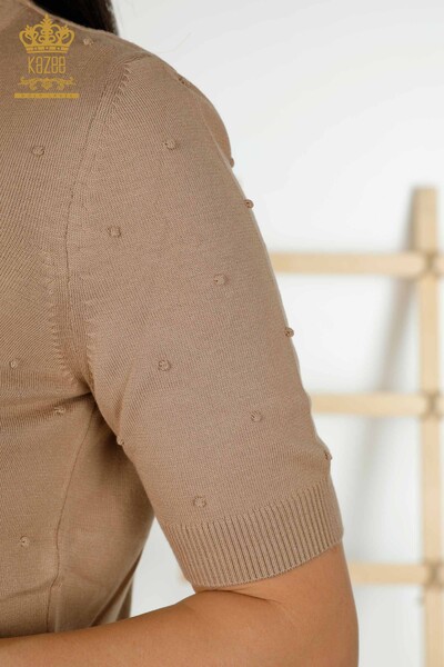 تريكو نسائي بالجملة - كنزة - موديل أمريكي - بيج - 30131 | كازي - 4