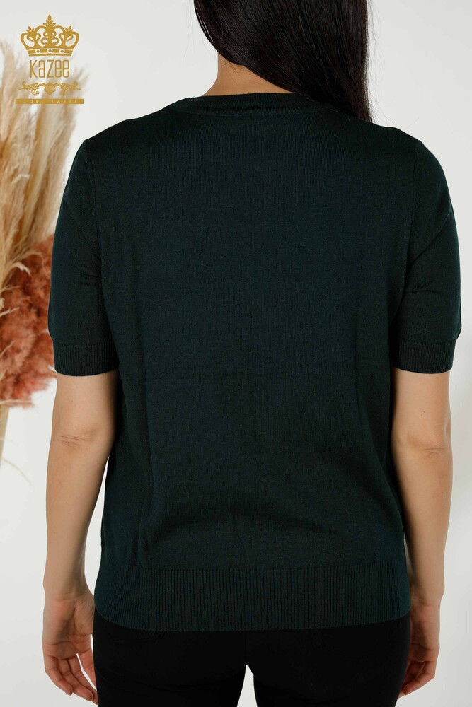 تريكو نسائي بالجملة - كنزة - موديل أمريكي - أخضر غامق - 30255 | كازي - 6