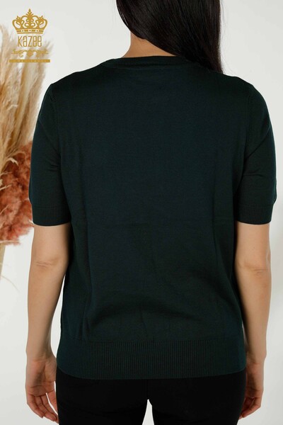تريكو نسائي بالجملة - كنزة - موديل أمريكي - أخضر غامق - 30255 | كازي - 6