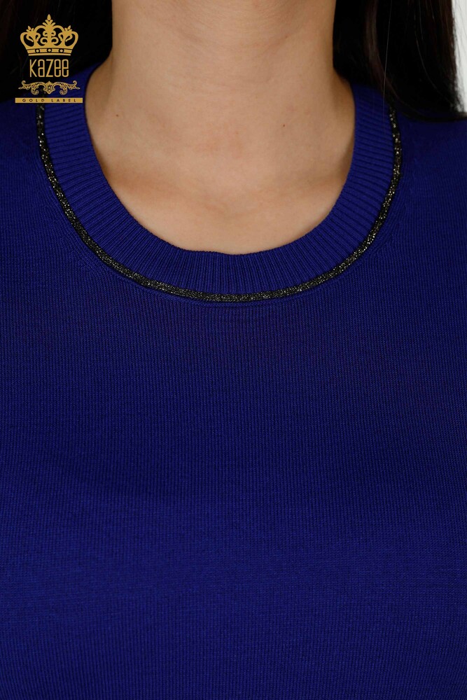 تريكو نسائي بالجملة - كنزة - أساسي - ساكس - 30110 | كازي - 3