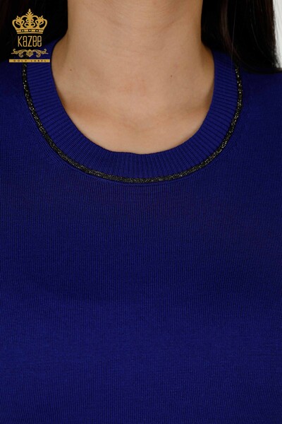 تريكو نسائي بالجملة - كنزة - أساسي - ساكس - 30110 | كازي - 3