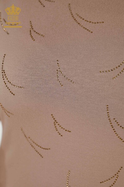 بلوزة حريمي - تول مفصل - مينك - 79086 | كازي - 3