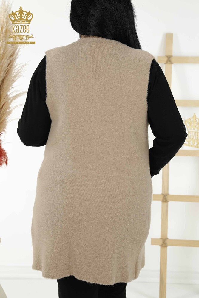 فيست حريمي بالجملة حجر كريستال مطرز بيج - 30247 | كازي - 8