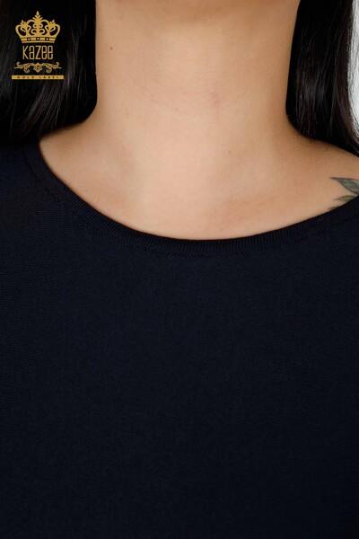 تريكو نسائي بالجملة - تول مفصل - أزرق كحلي - 15699 | كازي - 3