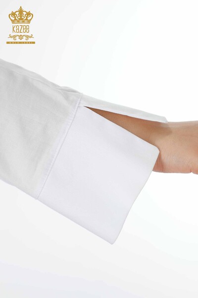 قميص نسائي - مطرز بالخرز كريستالي - قطن مطرز - 20113 | كازي - Thumbnail