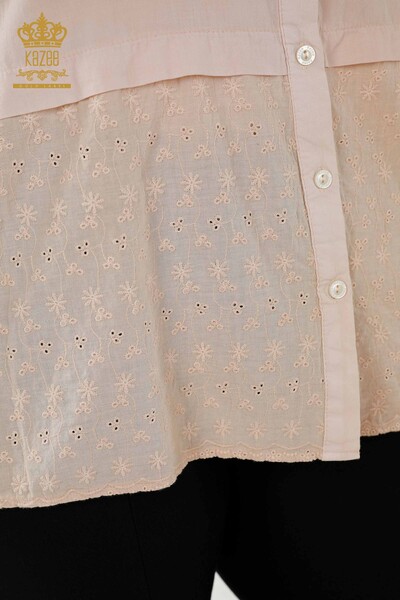 الجملة قميص نسائي - لون انتقالي - بيج - 20321 | كازي - Thumbnail