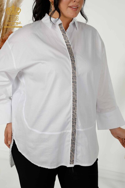 Kazee - قميص نسائي - بنمط ليوبارد - أبيض - 20028 | كازي (1)