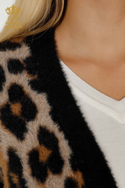 سترة نسائية بالجملة أنجورا ليوبارد - 30629 | كازي - 4