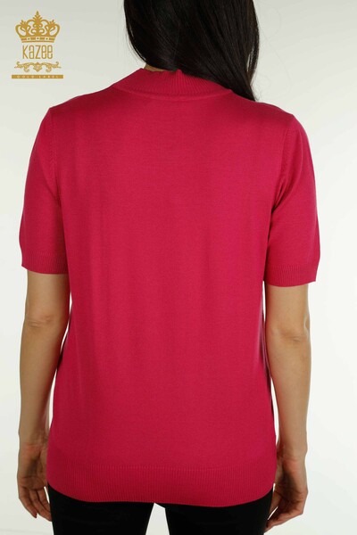 الجملة سترة تريكو نسائية مع تفاصيل اليعسوب الفوشيا - 30650 | كازي - 9