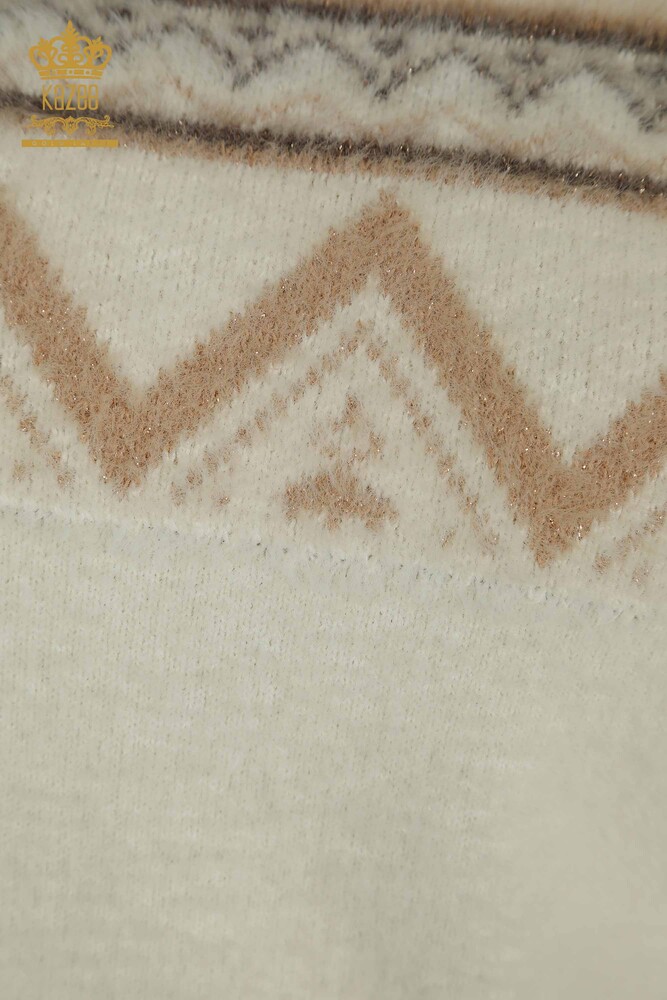 الجملة المرأة سترة تريكو منقوشة الأنجورا إكرو - 30682 | كازي - 4